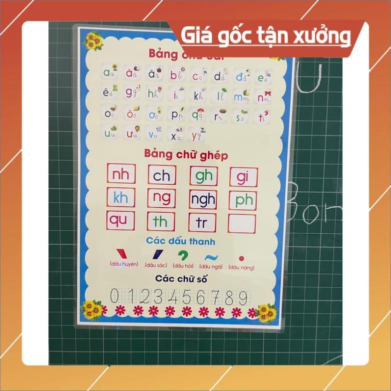 Bảng chữ cái khổ to a3 a4  ép plastic đẹp