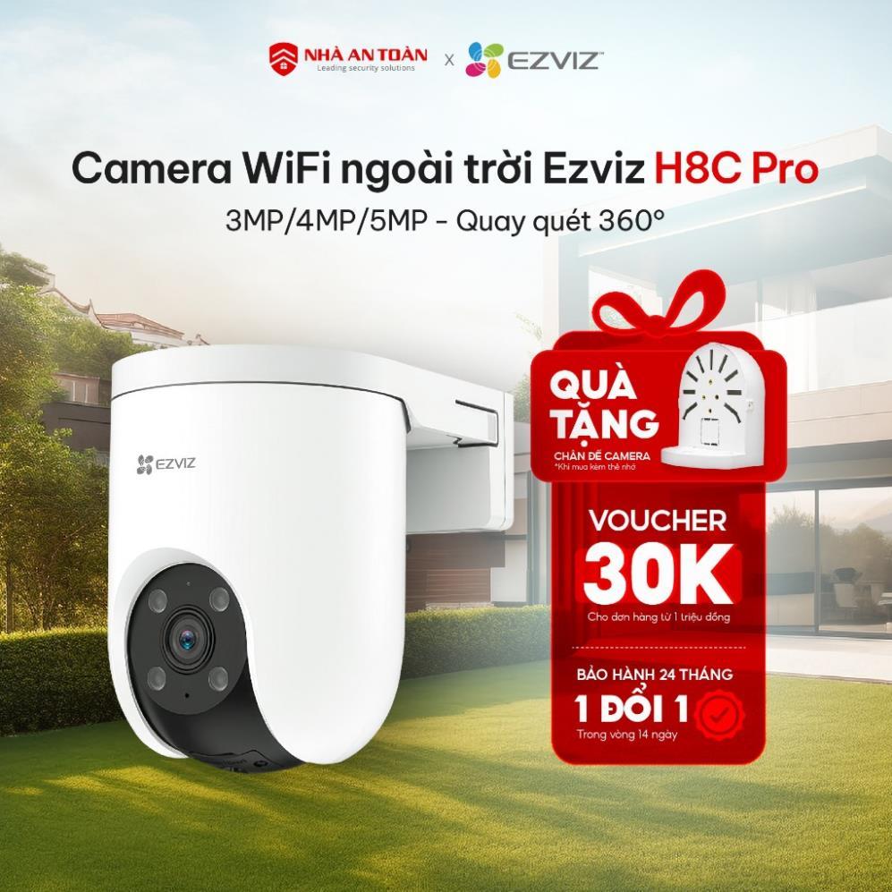 Camera WIFI EZVIZ H8C Pro 3MP/ 4MP/ 5MP, Quay Ngoài Trời 360 Độ, Đàm Thoại, Nén H265, Ghi Hình Màu