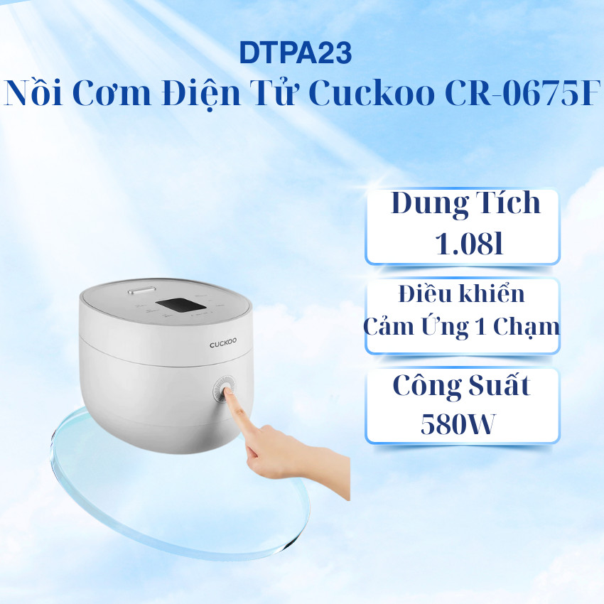 Nồi Cơm Điện Tử Cuckoo CR-0675F – Cơm Dẻo Ngon Chuẩn Vị, 9 Chế Độ Nấu Linh Hoạt