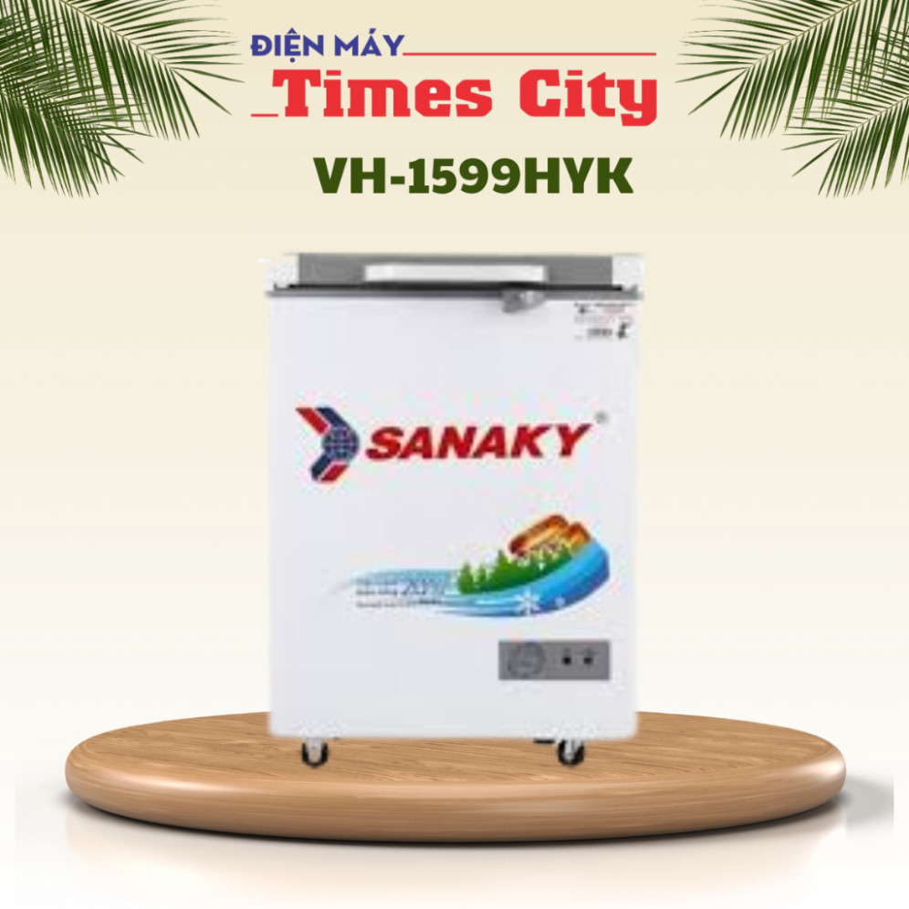 chính hãng Tủ đông Sanaky mặt kính 1 chế độ ( xám ) VH-1599HYK