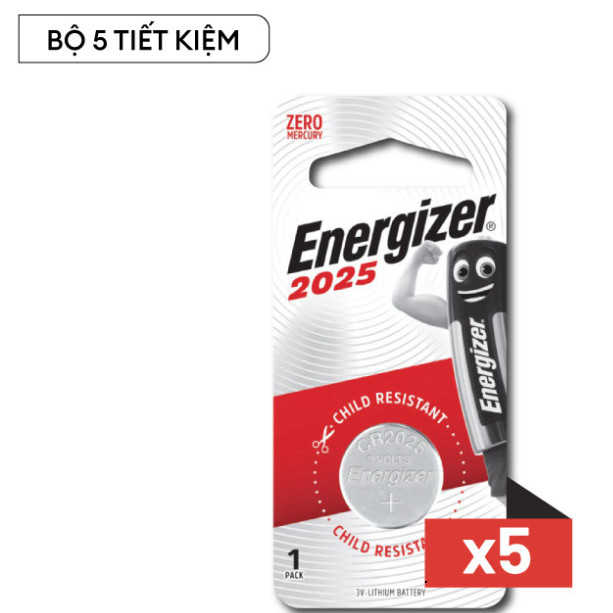 Bộ 5 Vỉ Pin Cúc Áo Energizer Lithium E-CR2025 BP1