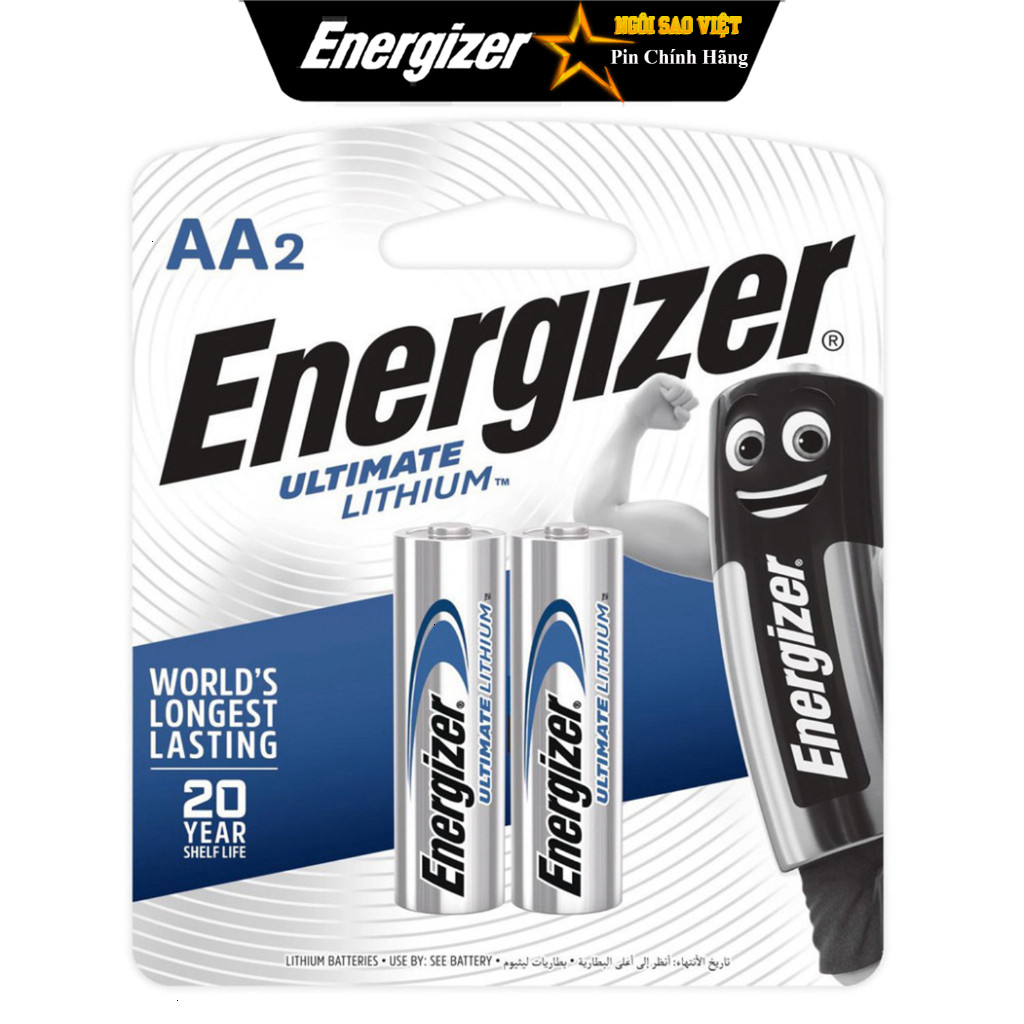 Pin AA Energizer Lithium L91 BP2 - Vỉ 2 Viên
