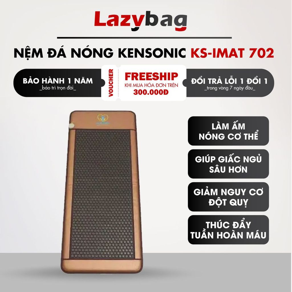 Nệm Đá Nóng Argeta KENSONIC KS- IMAT 702 80x190cm, Giảm Căng Thẳng, Thư Giãn Sảng Khoái