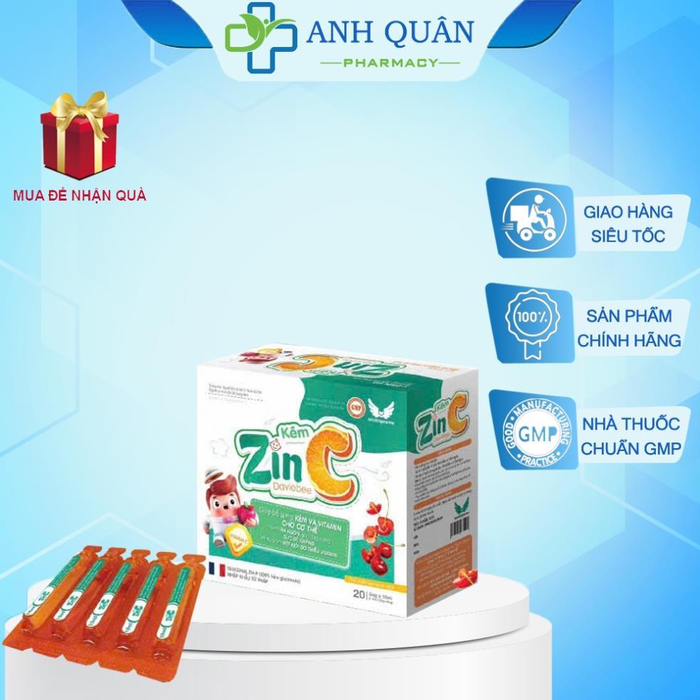 [CHÍNH HÃNG] Kẽm ống Zinc DavieBee - Bổ sung Zin C, Lysine, Thymo tăng hệ miễn dịch, bé khỏe mạnh