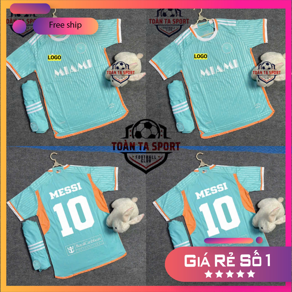 (FREE SHIP) Áo Bóng Đá Miami Xanh, Áo Đá Banh Miami Xanh Mẫu Mới 2024/2025 - Vải Thái Cao Cấp - In S