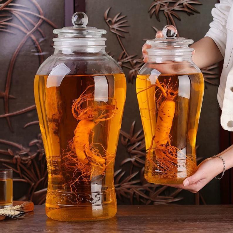 Bình thuỷ tinh ngâm rượu  dáng sâm chân mây 3L- 5L- 8L- 10L - 15L cao cấp (Không van)