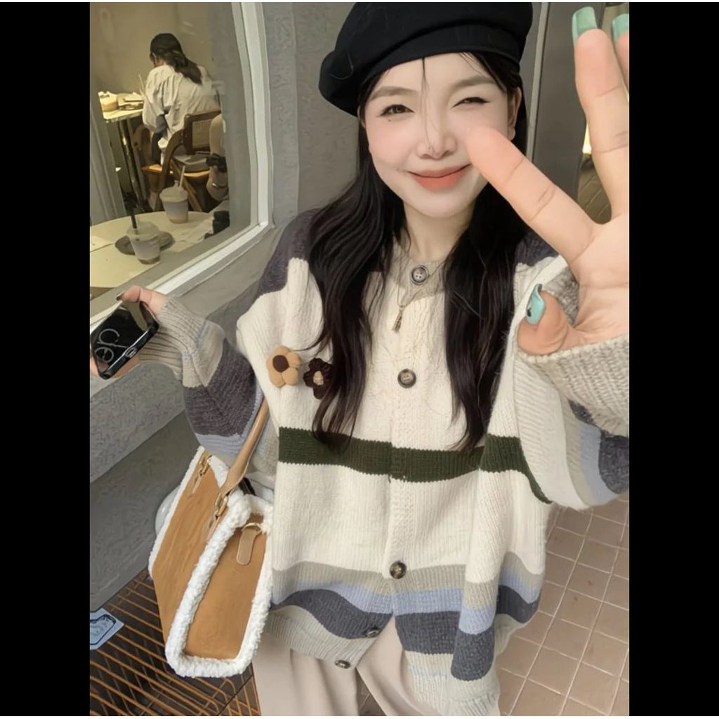 LALASHOP _ Áo kẻ cadigan xinh xắn dành cho nữ đi học đi làm đi chơi | BigBuy360 - bigbuy360.vn