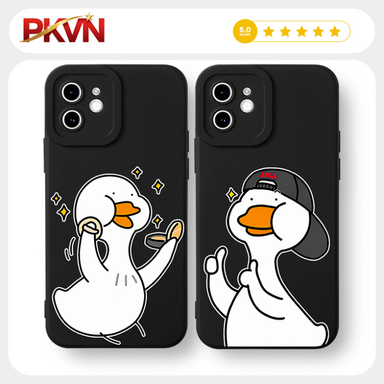 Ốp lưng viền vuông iphone 6/ 7/ 8/ X/ XSMAX/ 11/ 12/ 13/ 14/ 15/ 16/ 17 PRO/ MAX/ PLUS chú vịt khoe vàng 2026