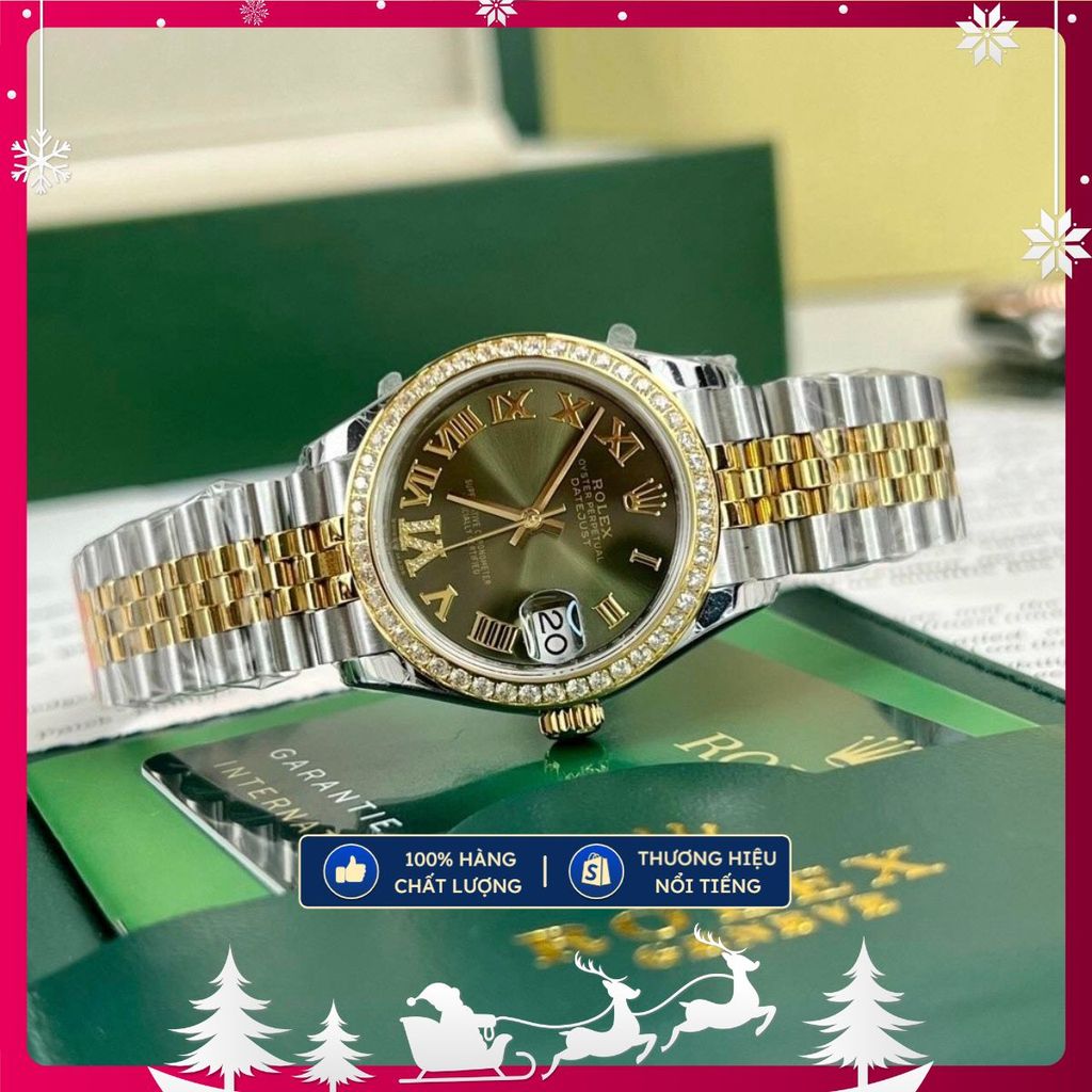 [TẶNG HỘP] Đồng hồ Nữ ROLEX Lady Oyster Perpetual Date Just Green N- Thép 904L . RevoLuxury