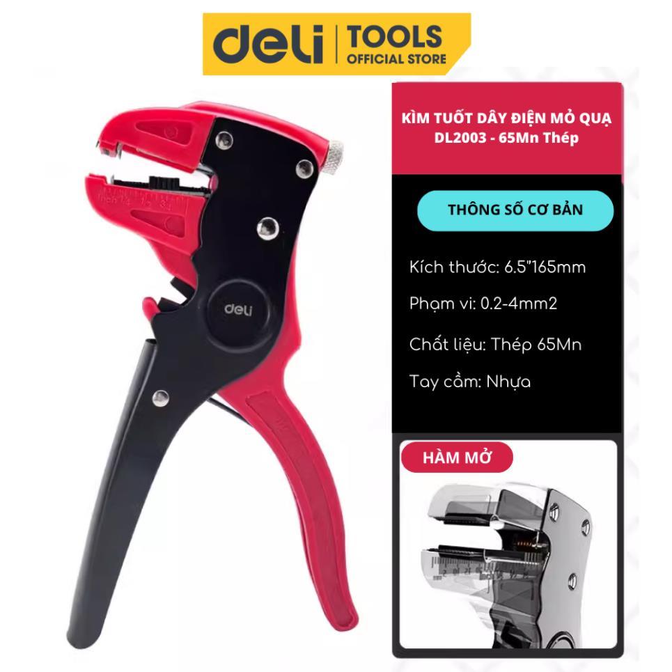 Kìm Tuốt Dây Điện Mỏ Quạ Đa Năng Deli 0.2-4mm - Thiết Kế Chuyên Dụng Tiết Kiệm Thời Gian, Công Sức D