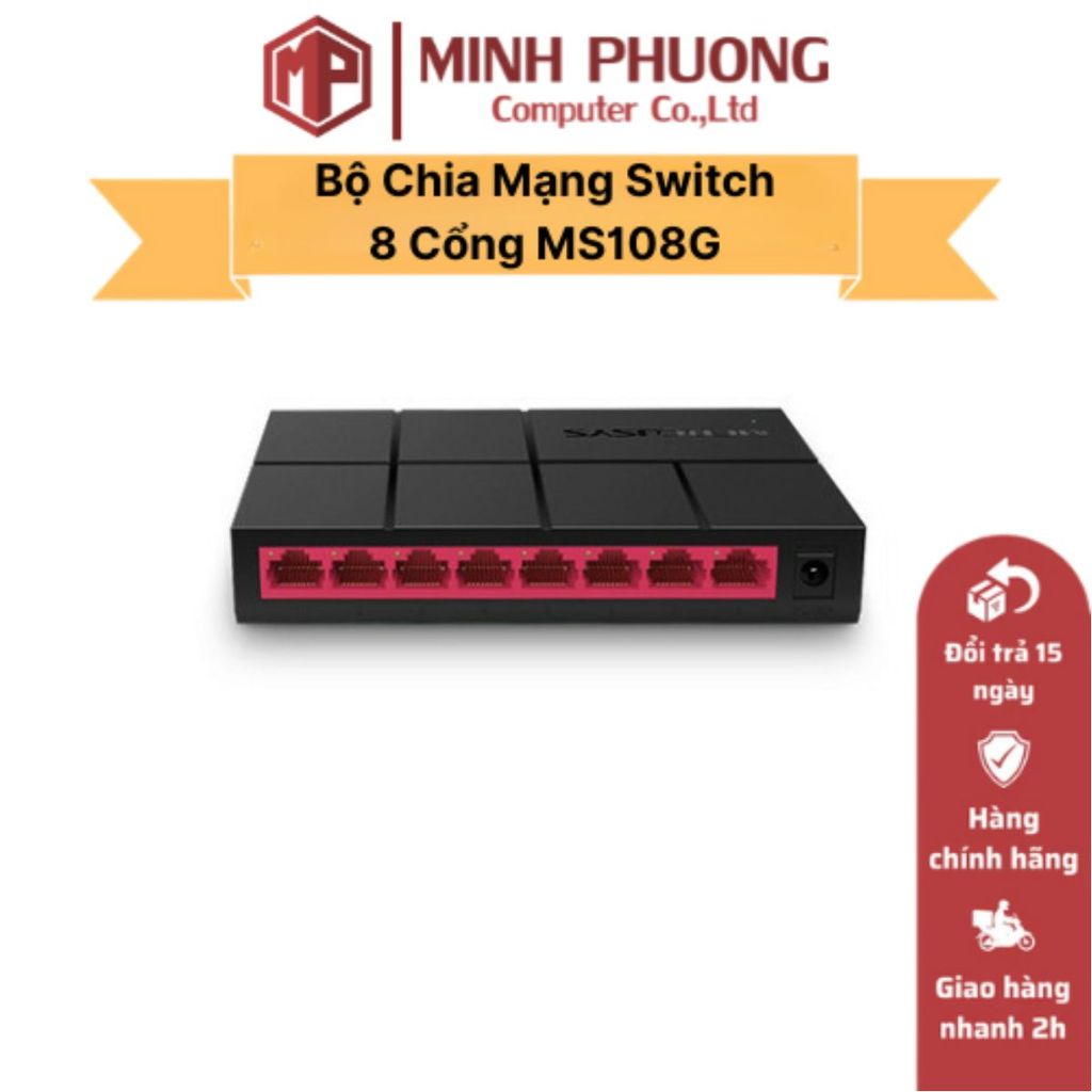 Bộ Chia Mạng Switch 8 Cổng MS108G by Minh Phương 10/100/1000 Mbps - Hàng Chính Hãng