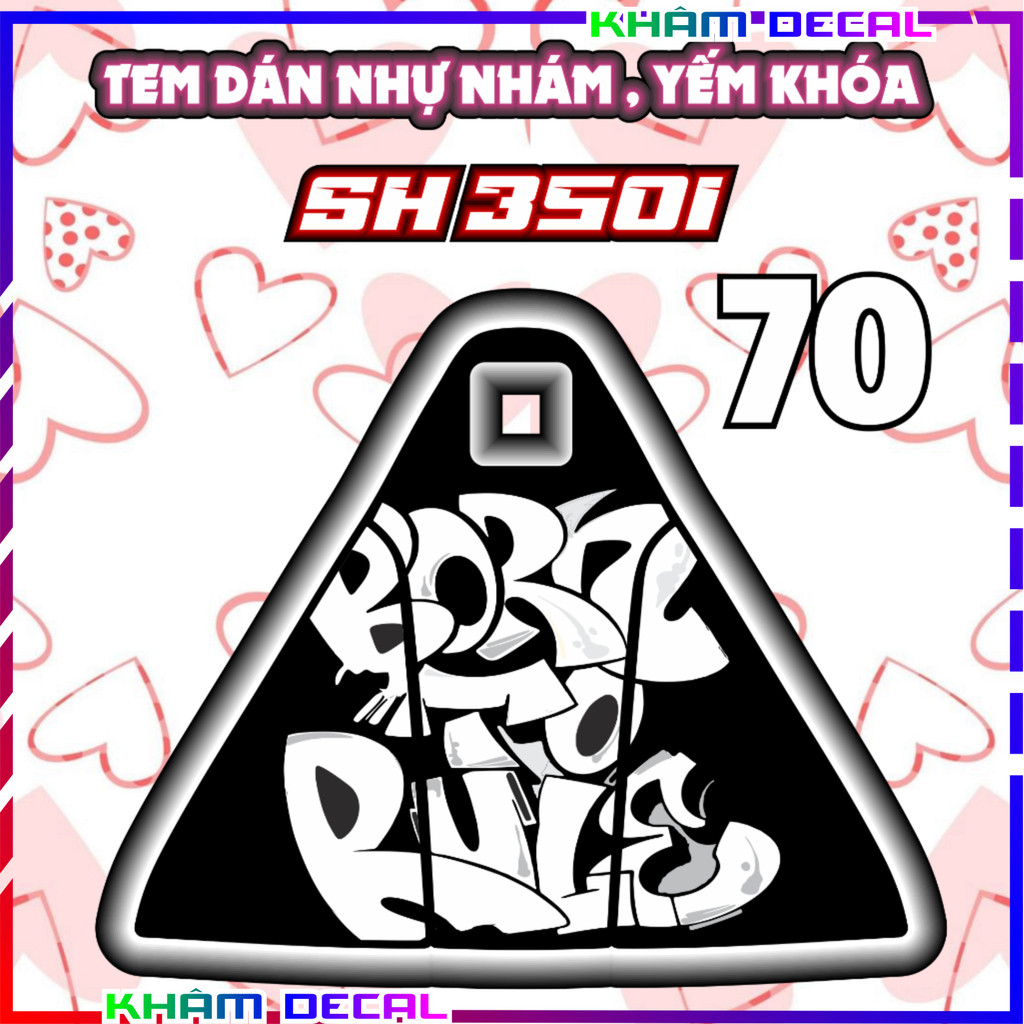Decal trang trí yếm trước và sau cho xe SH350i - Natra Baby Three Sticker