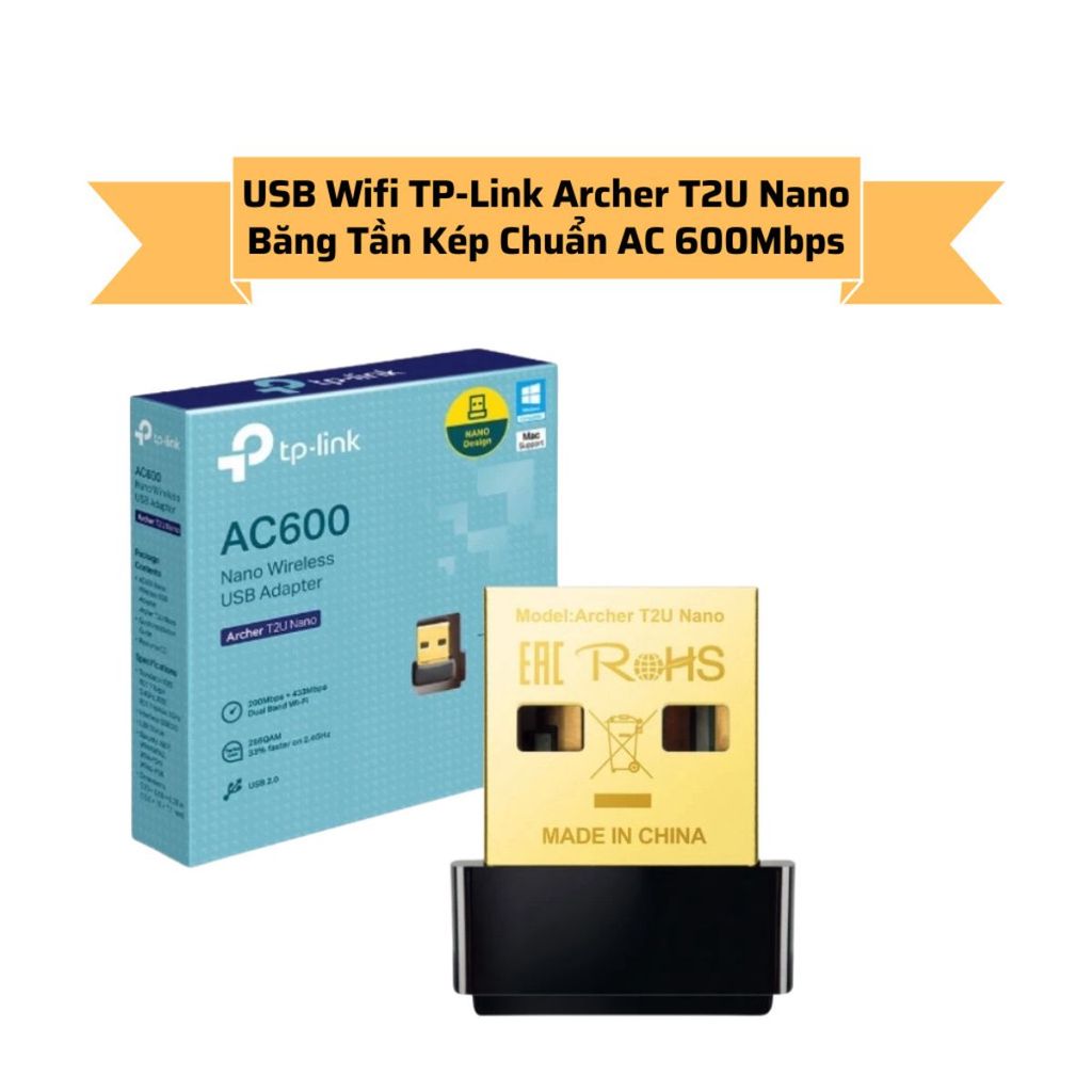 Bộ Chuyển Đổi USB Wifi TP-Link Archer T2U Nano/T3U Nano/T2UB Nano - AC600/AC1300Mbps