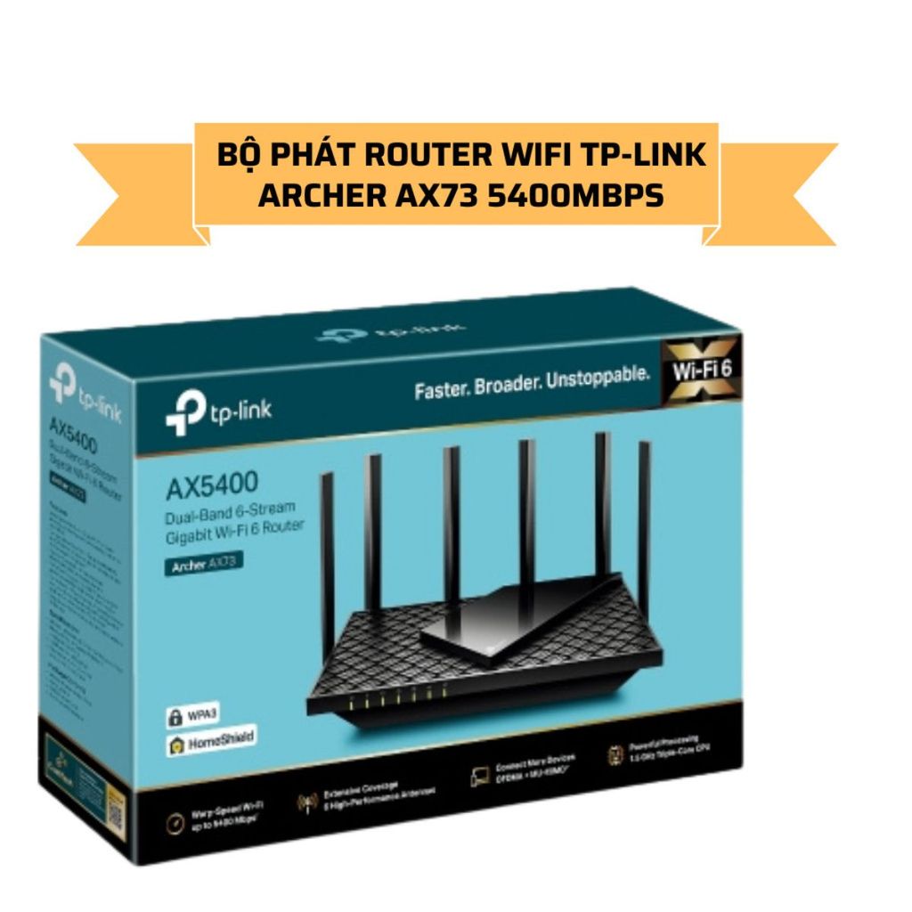 Bộ Phát Wifi TP-Link Archer AX73/ AX72 Wifi 6 Gigabit Băng Tần Kép AX5400