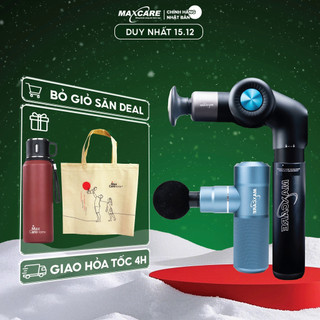  Súng Massage Cầm Tay GIÃN CƠ MAXCARE MAX638PRO Tùy Chỉnh 5 Góc Gập Giảm Đau Bắp Vai Cổ Gáy Pin 60N 