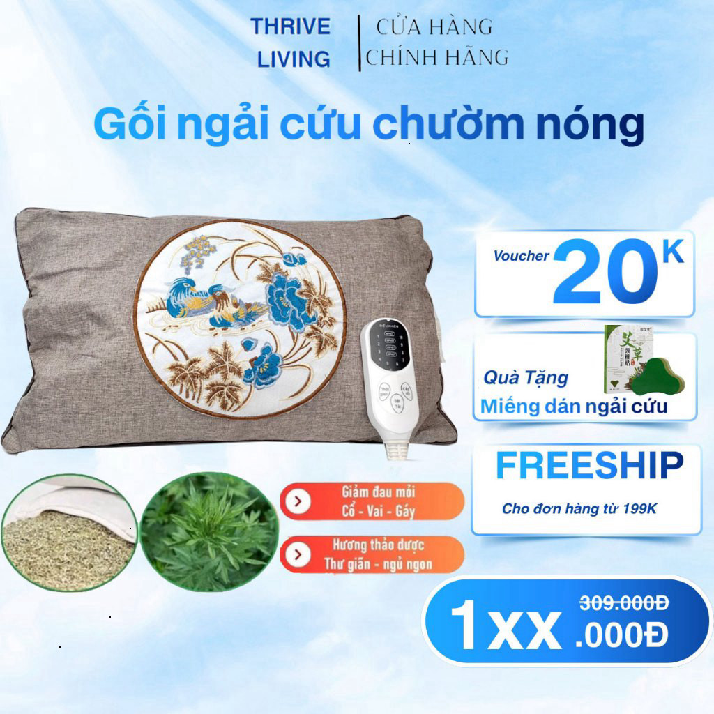 Gối Ngải Cứu Chườm Nóng, Gối Thảo Dược Ngải Cứu Kê Cổ Gối Đầu, Gối Ngải Cứu Cắm Điện Chống Nhức Mỏi