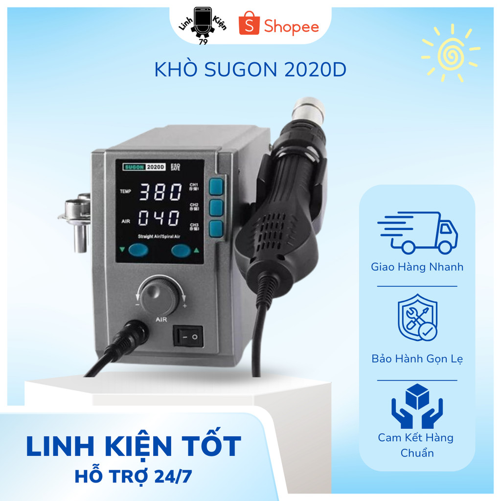 Máy Khò Nhiệt Sugon 2020D , Máy khò SUGON 2020D (5 đầu: 4,6,8,10mm - 10mm Xoáy Gió)