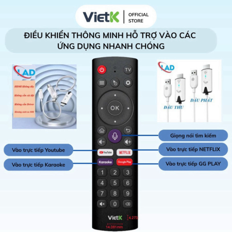 Karaoke VietK VBox 8K: Đầu phát Android 12, GPU 8K, 2GB RAM, 16GB ROM