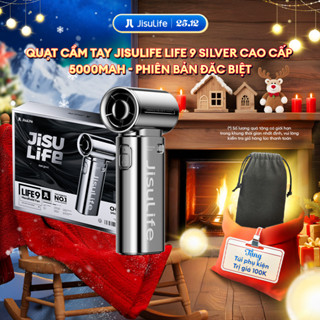  Quạt Cầm Tay mini JisuLife Life 9 SILVER 5000mAh Cao Cấp - Phiên Bản Đặc Biệt Full Box - Bảo Hành Chính Hãng 12 Tháng 