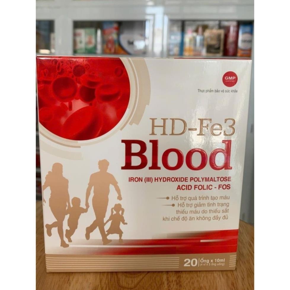 [CHÍNH HÃNG] SẮT ỐNG HD - FE3 BLOOD BỔ MÁU (hộp 4 vỉ x 5 ống) (hàng chuẩn)
