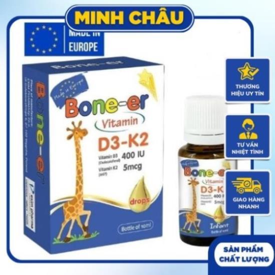[CHÍNH HÃNG] VITAMIN D3 NHỎ GIỌT BONE - ER (Lọ 10 ml) BỔ SUNG D3 VÀ K2 CHO BÉ TỪ 0 THÁNG TUỔI (hàng 