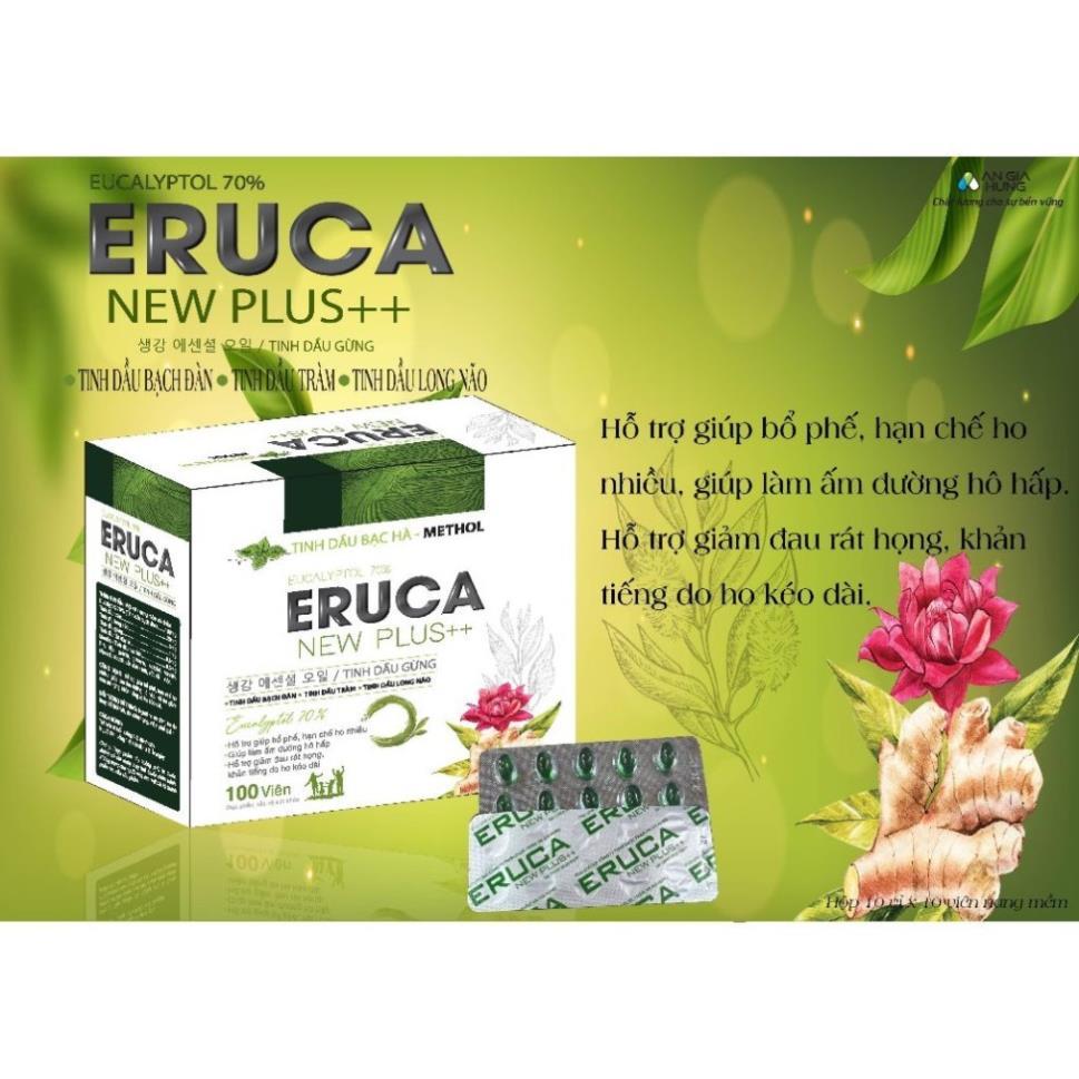 Eruca New Plus++ Giúp bổ phế , hạn chế ho nhiều, khản tiếng do ho kéo dài hộp 100 viên (hàng chuẩn)