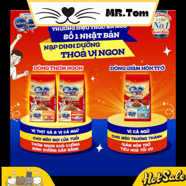 Hạt Sliver Spoon Nhật Bản, Hạt Cao cấp cho mèo ăn ngon, giảm nôn trớ - Pet Shop Go Vap