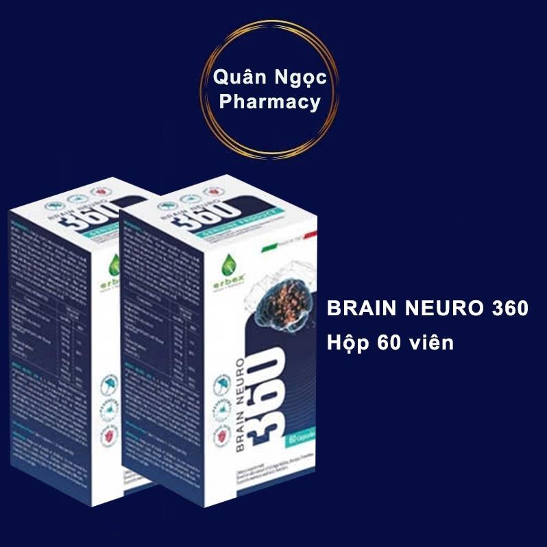 Brain Neuro 360 hộp 60 viên bổ não cải thiện trí nhớ nhập khẩu Ý (hàng chuẩn)