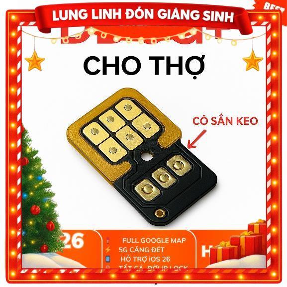 RẼ DBS SIM 5G+  1 MÃNH CÓ KEO SẴN Sim ghép thần thánh EID 2025 - new sed Fix Full lỗi IOS 26