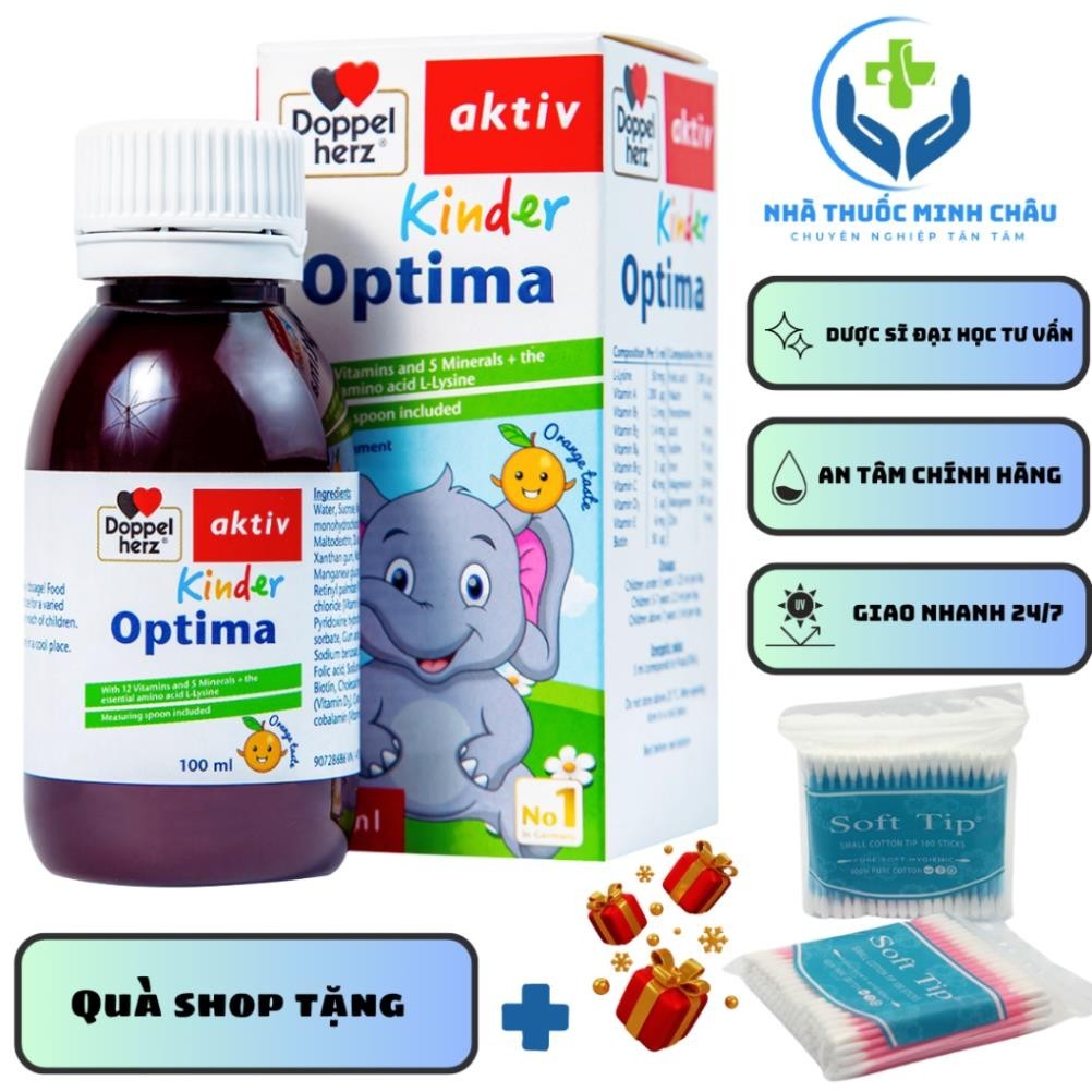 Kinder Optima 100ml Siro bổ sung vitamin và khoáng chất cho bé (hàng chuẩn)