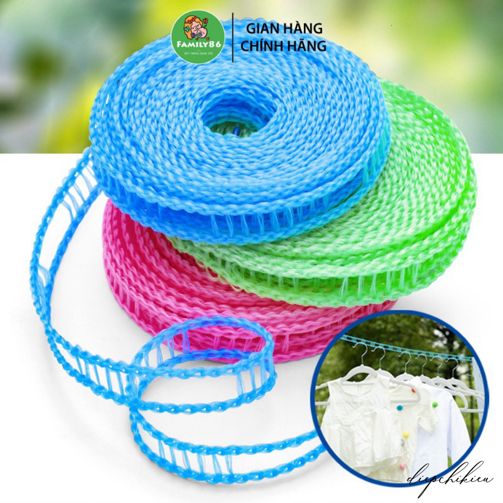 Dây phơi quần áo, dây phơi đồ thông minh lưới cước bện siêu bền nhiều lỗ móc V5