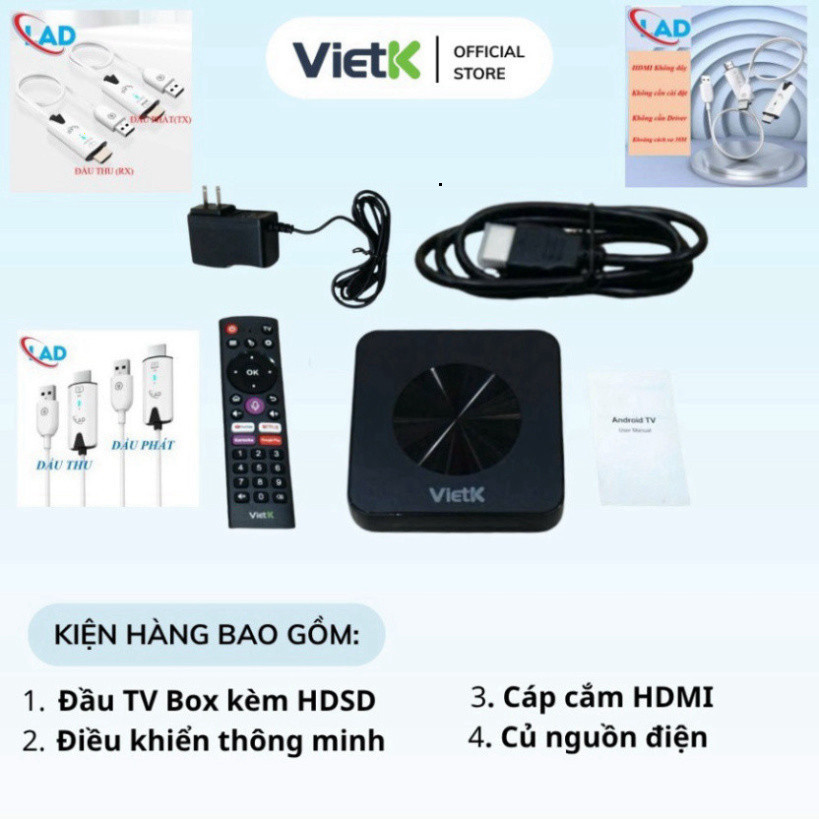 Đầu Karaoke VietK VBox 8K: Android 12, GPU 8K, RAM 2GB, ROM 16GB