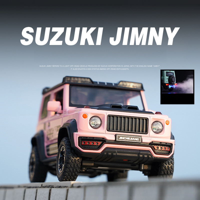 Mô hình xe địa hình Suzuki Jimny hợp kim với đèn, mô phỏng âm thanh, cửa mở được, xe đồ chơi kéo lại