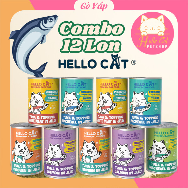 [Combo] Pate Hello Cat Lon 400G Dành Cho Mèo Mọi Lứa Tuổi - Hello Cat