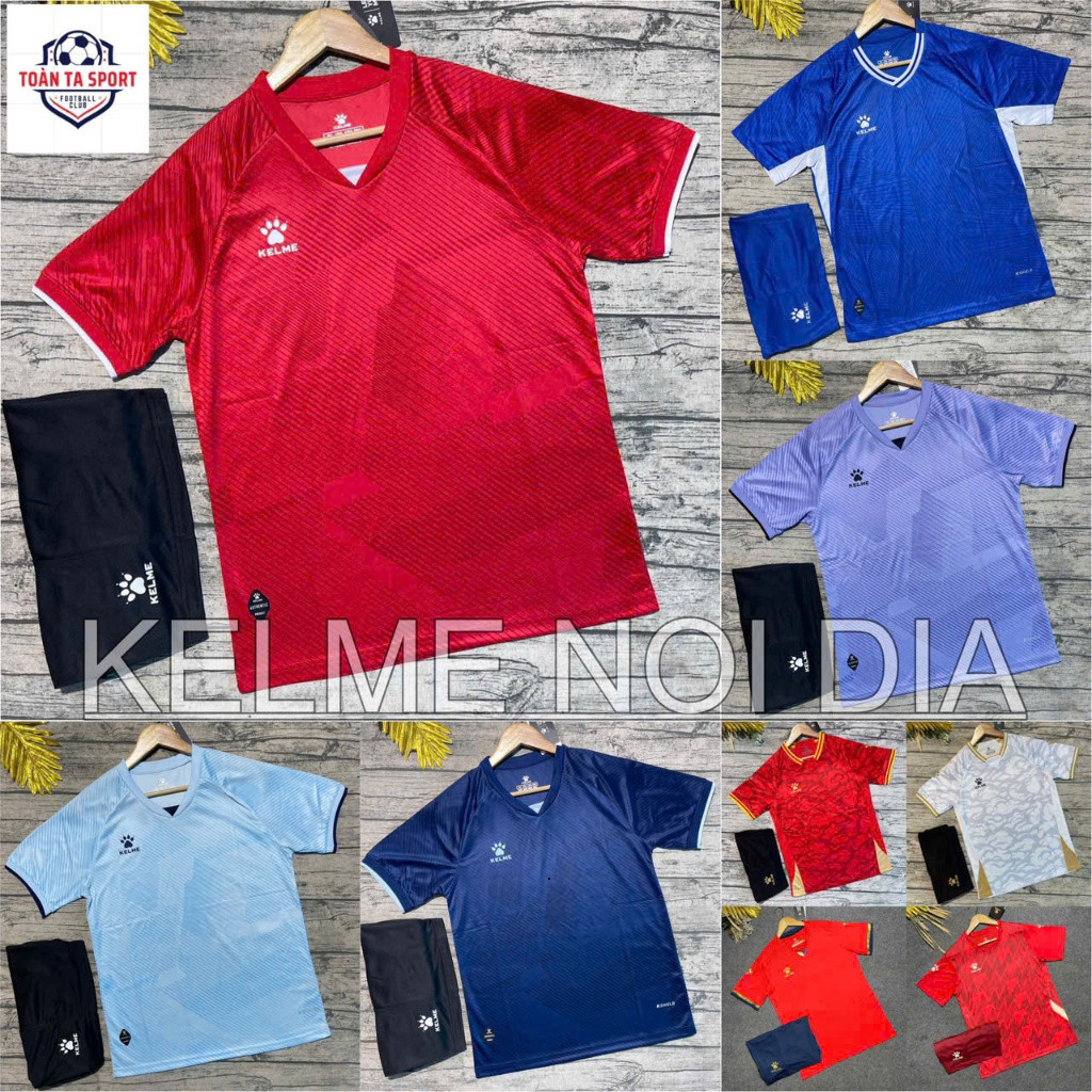 In Tên Số - (FREE SHIP) Bộ quần áo thể thao bóng đá -  Nam Nữ KELME Màu Đỏ nội đia trung mẫu mới nhấ