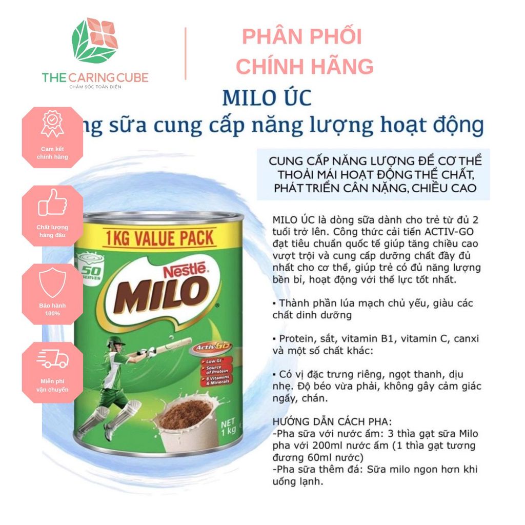 Sữa milo úc 1kg -The caring cube