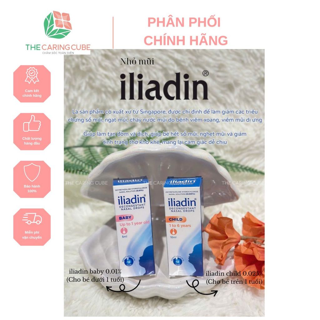 Nhỏ mũi ILIADIN cho bé 0-12m & 1-6 tuổi_The Caring Cube