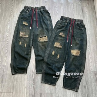 QCCC Quần Baggy Nữ chất Jean mềm phối dây rút xinh sắn 38-75kg