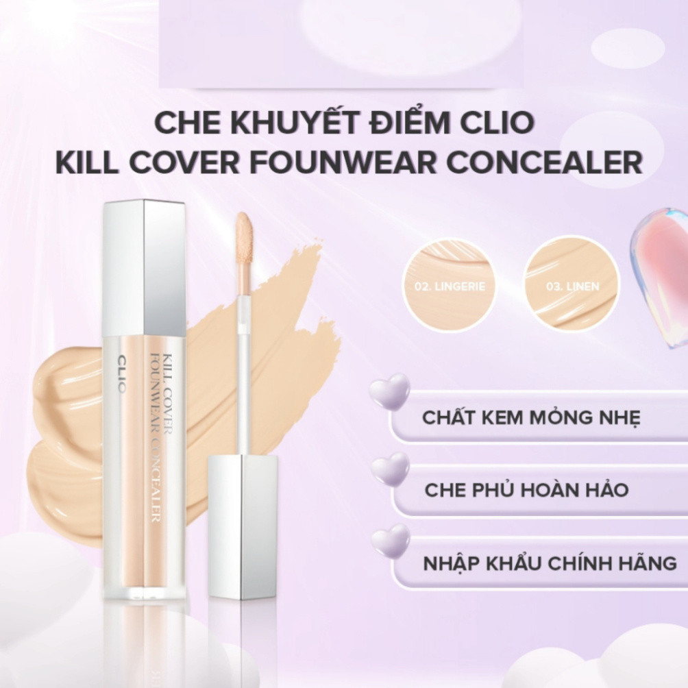 NN Kem Che Khuyết Điểm Clio Kill Cover Founwear Concealer 6g Dudulux
