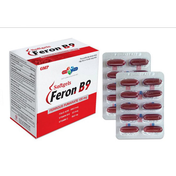 Feron B9 pro Bổ sung sắt và một số vitamin giúp tái tạo hồng cầu, bổ sung tình trạng thiếu máu do th