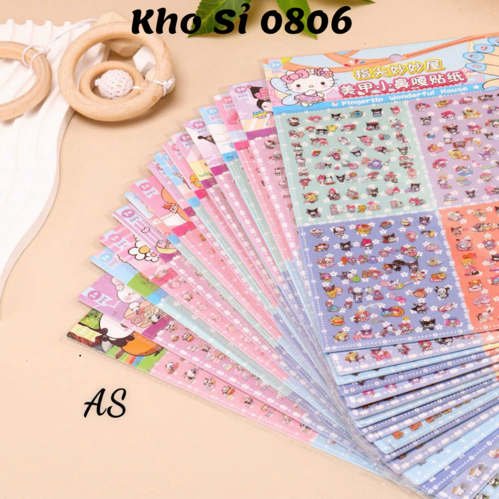Set sticker dán móng tay cho bé iu 1 sét 8 tấm ~400 hình khác nhau 【Nhận Sỉ】