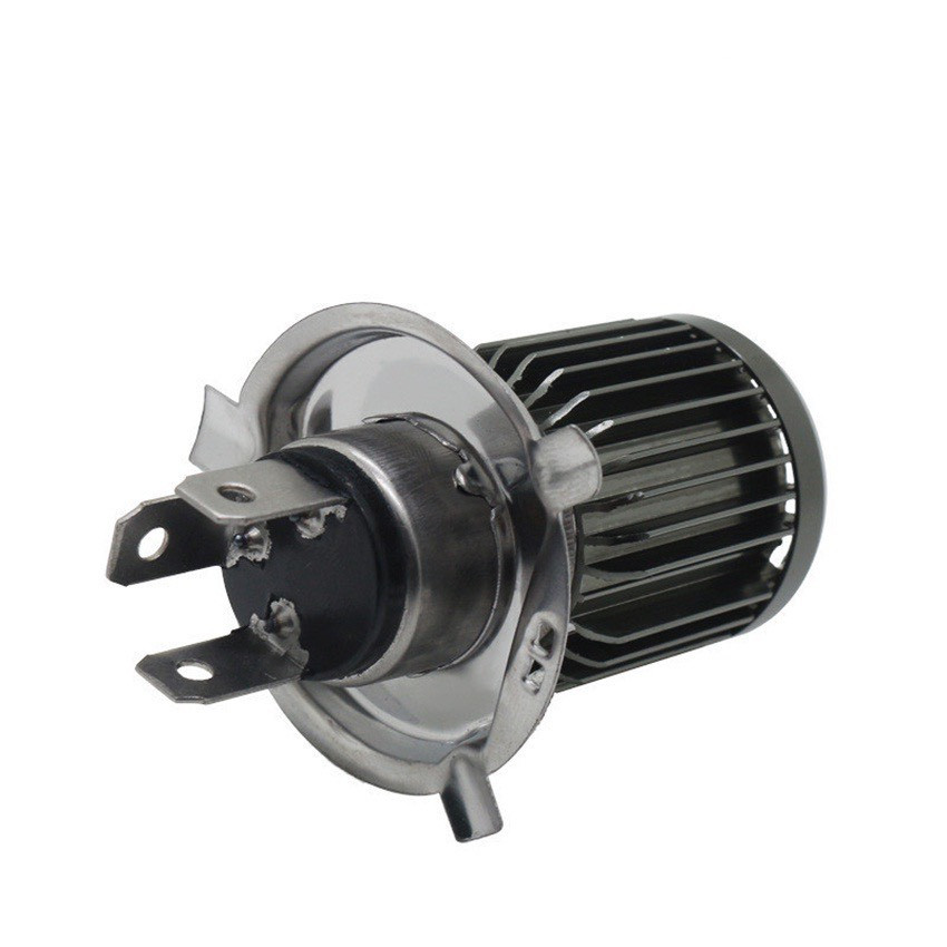 Bóng đèn led H4 tích hợp bi cầu mini có COS - PHA, Bóng lét H4 bi cầu sáng pha trắng cos vàng dành c