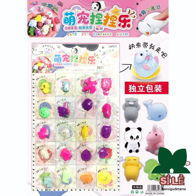 Vỉ 20 con Mochi Squishy Đồ chơi bóp mềm mini squishy