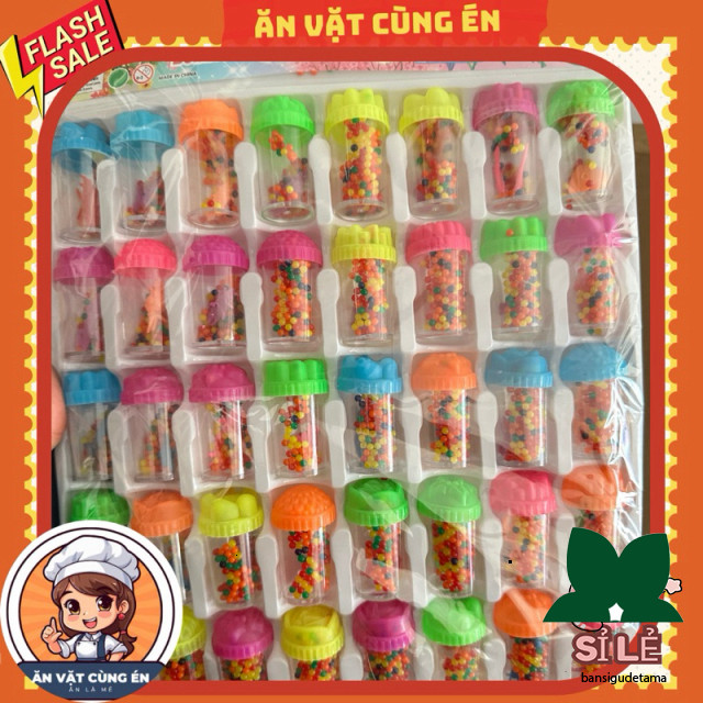 Sỉ vỉ 40 lọ hạt nở trang trí kèm con vật, lọ hạt nở kèm con nở to, nở tinh thể nhiều màu hạt tinh th