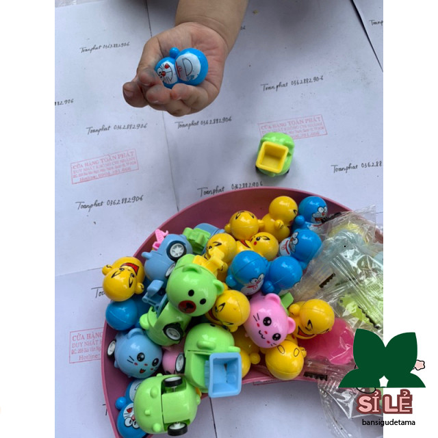 Combo 3 đồ chơi mini/lật đật,xe cót,squishy mini squishy