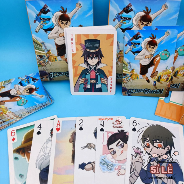Bộ Bài Poker Hoạt Hình Scissor Seven Dễ Thương - 54 lá dành cho học sinh