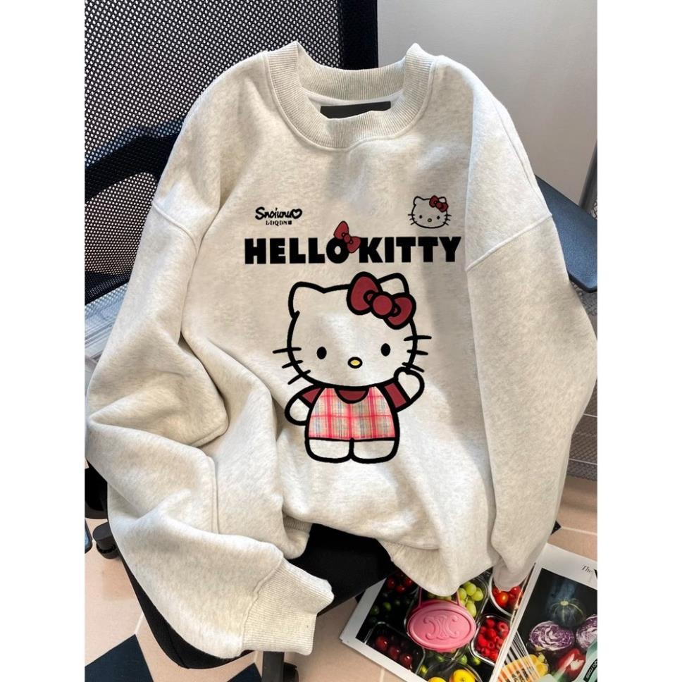 áo sweater hello kitty cho nữ Form Rộng nơ chữ ut