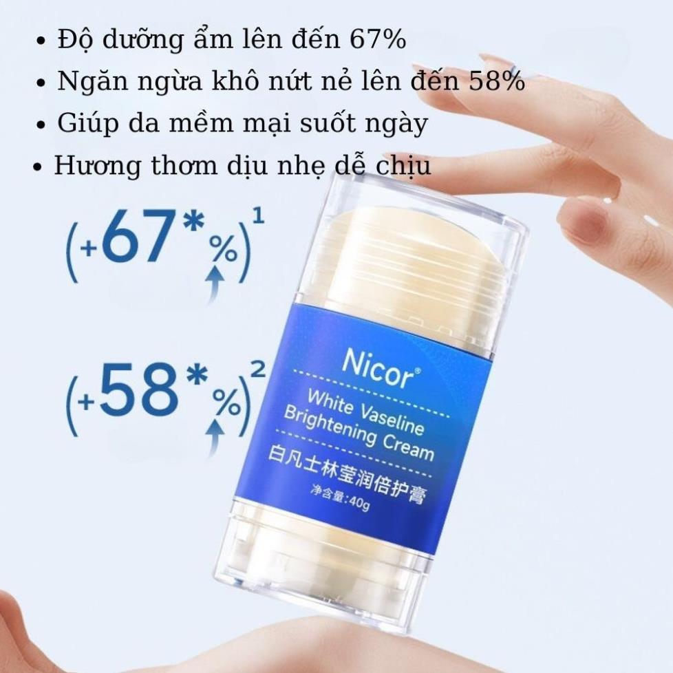 Kem Dưỡng Ẩm Dạng Lăn NICOR 40g – Giảm Khô Nứt Tay Chân Gót, Thấm Nhanh Không Nhờn