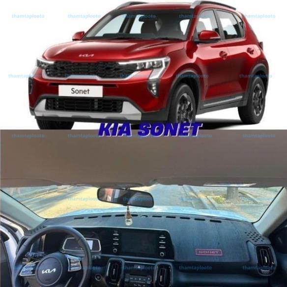 Thảm Taplo Chống Lóa Kia Sonet, Seltos Da Carbon Bền Bỉ Giảm Phản Chiếu Lái Xe