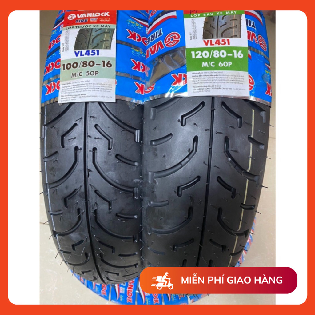 Lốp Xe SH Việt 125, SH 150, SH Ý Vanlock Thông Số Trước 100/80-16 Và Sau 120/80-16 PTXM An An